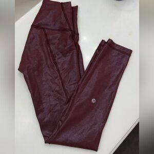 Lululemon High Rise Burgundy Leggings Size 2, 25”